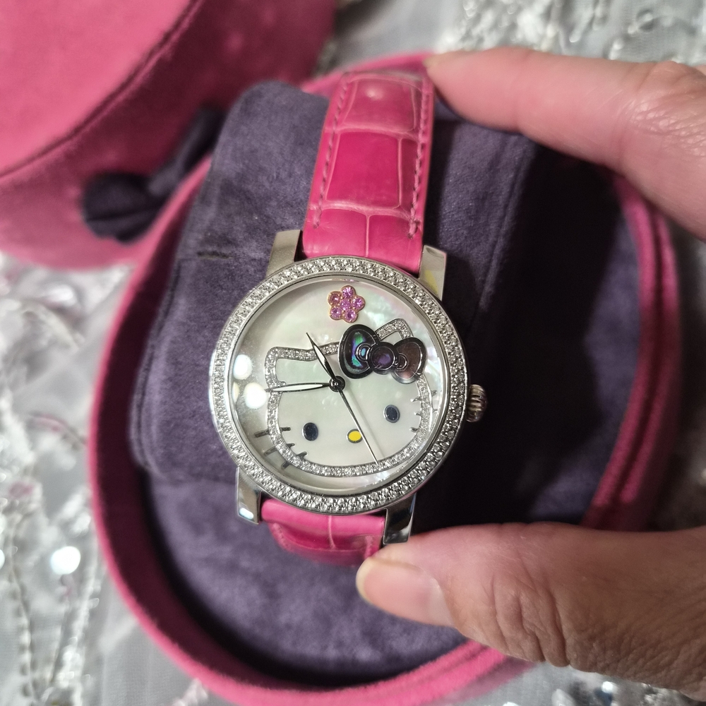 Authentic Kimora Lee Simmons Hello Kitty Diamonds and Sapphire Watch Swiss made